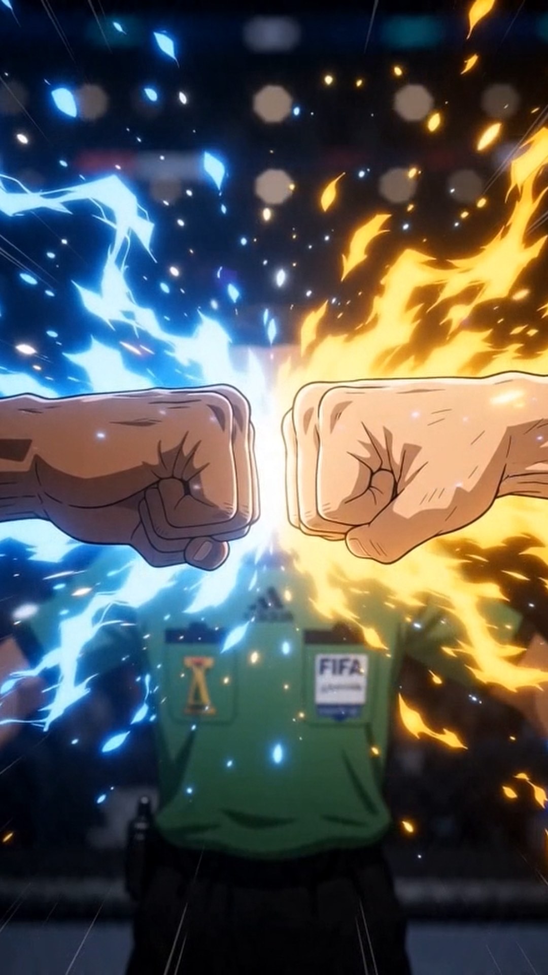 Anime still from the France versus Sweden sequence